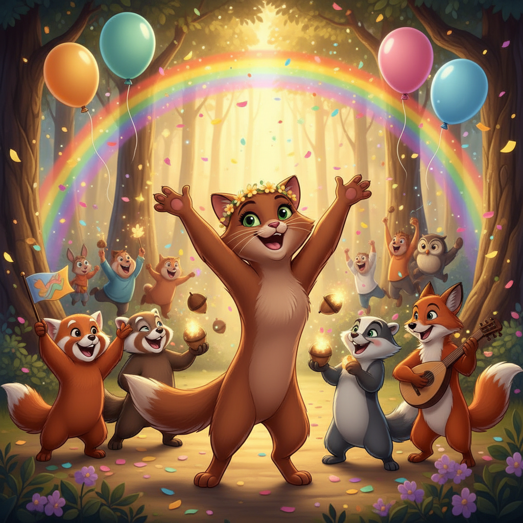 Siguiendo el rastro, Luxi se encontró con Barnaby, el viejo búho sabio. 'Barnaby', maulló Luxi, '¿ha