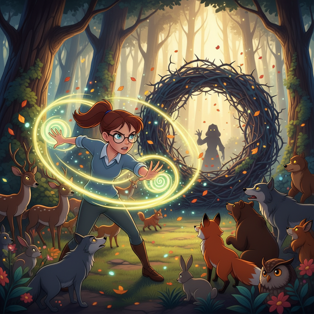 Su viaje comenzó adentrándose en el bosque, donde las sombras se hacían más profundas y el aire más