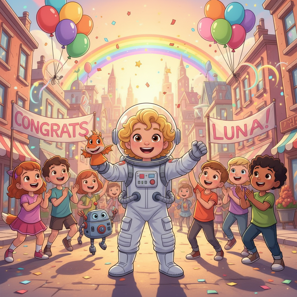 Con la Gema de la Armonía en sus manos, su luz cálida irradiando paz, Crea Un Cuento y su nuevo amig