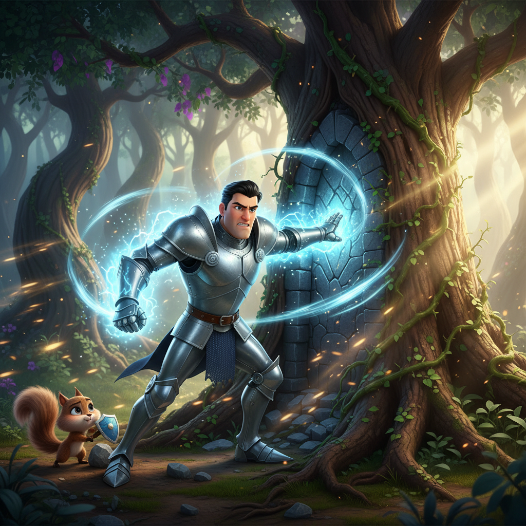 Sin embargo, la fama de Oracio y su sorprendente fuerza llegaron a oídos del malvado hechicero Grimf