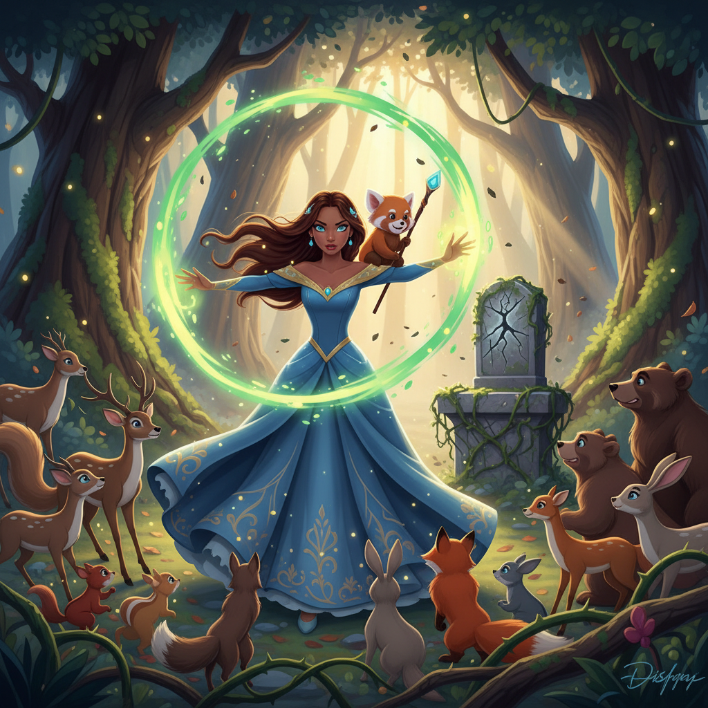 Tiana sabía que debía actuar rápido. La salud del bosque dependía de ello. Se despidió de los animal