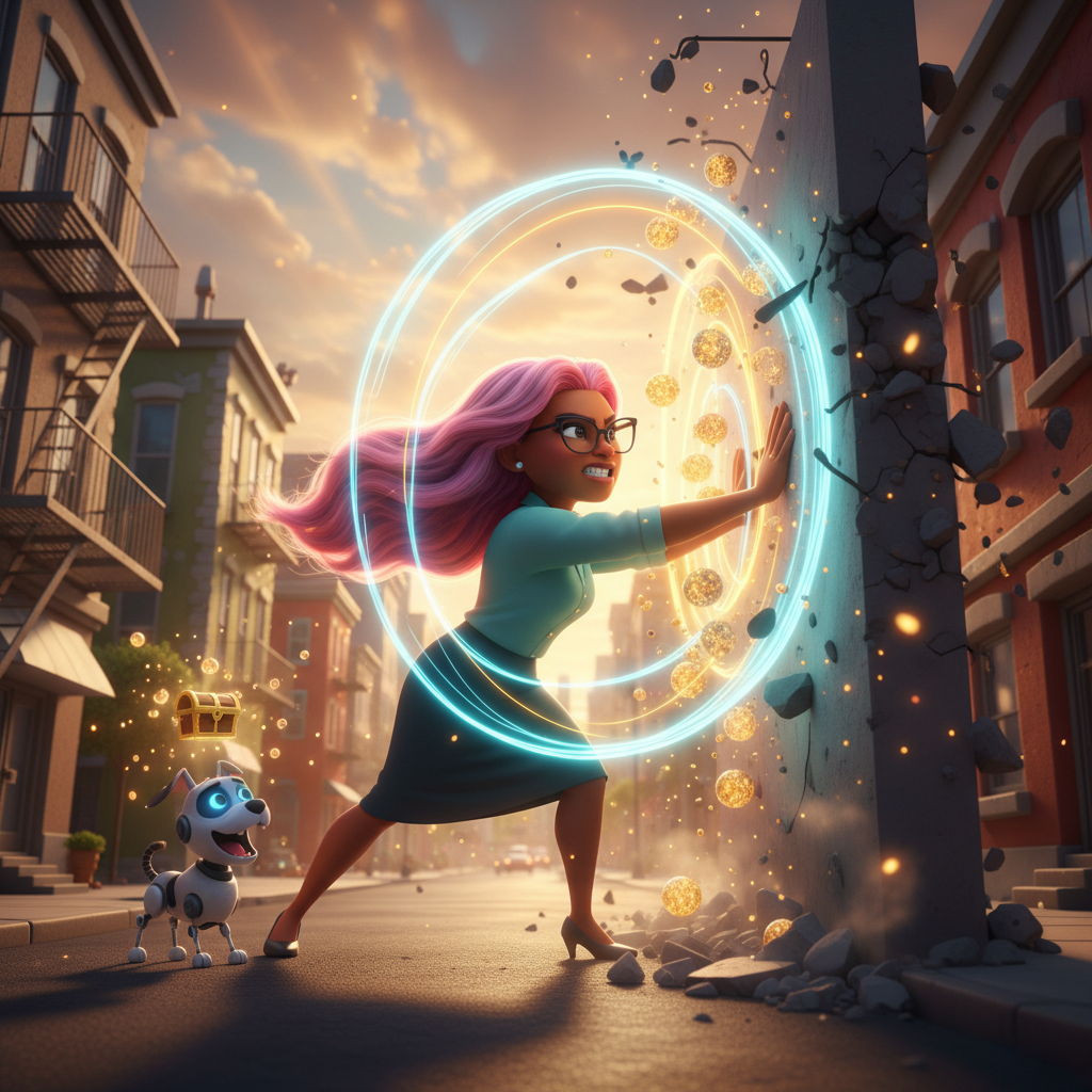 Los niños, extasiados por la escena, aplaudieron y corearon el nombre de su maestra. Emy, con una so