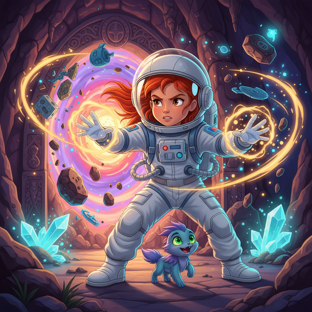 Al adentrarse más en la cueva, Rosita notó que las paredes brillaban con vetas luminosas de un miner