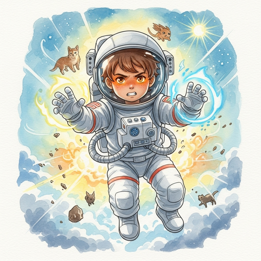 A medida que Liam se adentraba en su aventura espacial imaginaria, Sombra ronroneaba a su lado, sus 