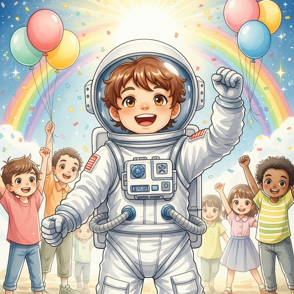 De regreso en su habitación, que seguía siendo su nave espacial favorita, Liam se sentó en el suelo,