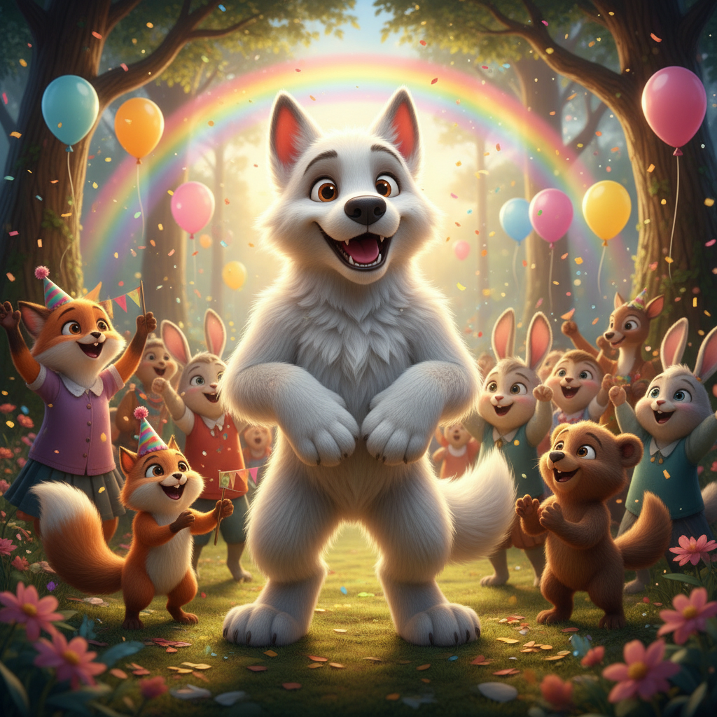 Con las bayas devueltas y la paz restaurada en el bosque, Diamante sintió una profunda satisfacción.