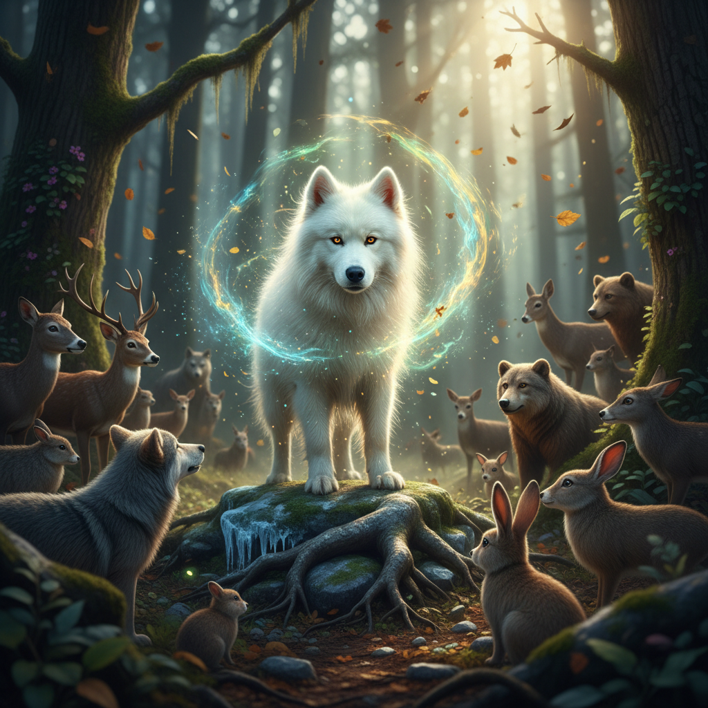 Mientras Diamante y Bambi compartían un momento de alivio, un pequeño gorrión aterrizó en el hocico