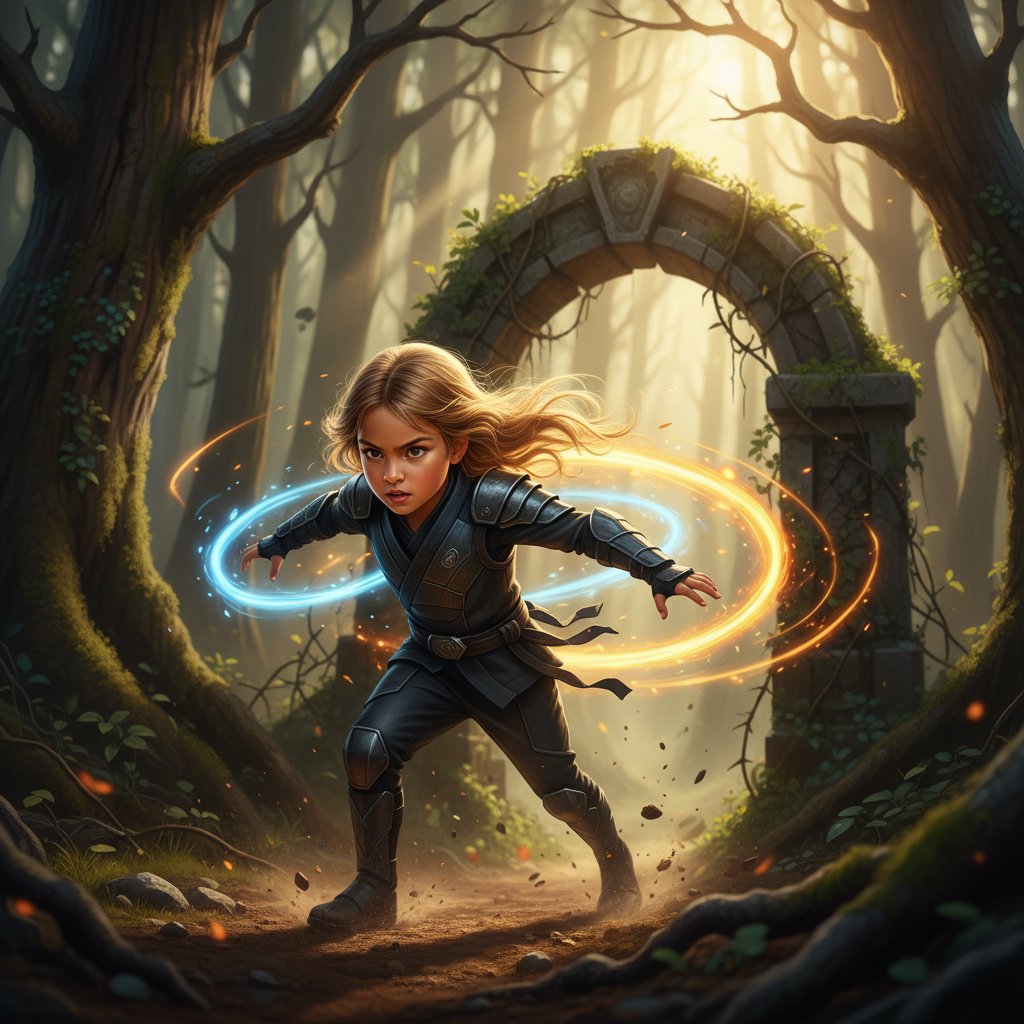 Sofía activó su super velocidad, convirtiéndose en un borrón de energía mientras se movía a través d