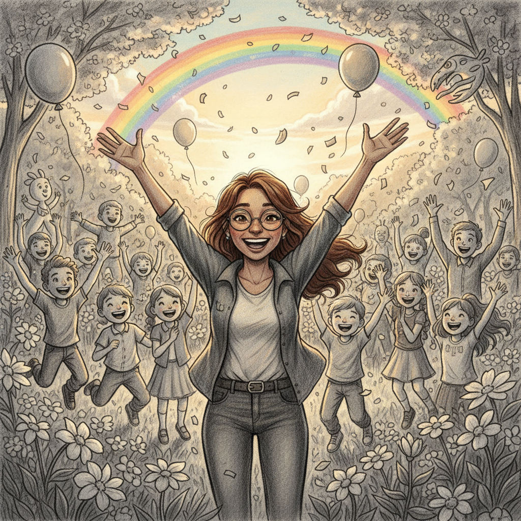 A la mañana siguiente, los niños corrieron hacia el jardín con la esperanza en sus corazones. Lo que