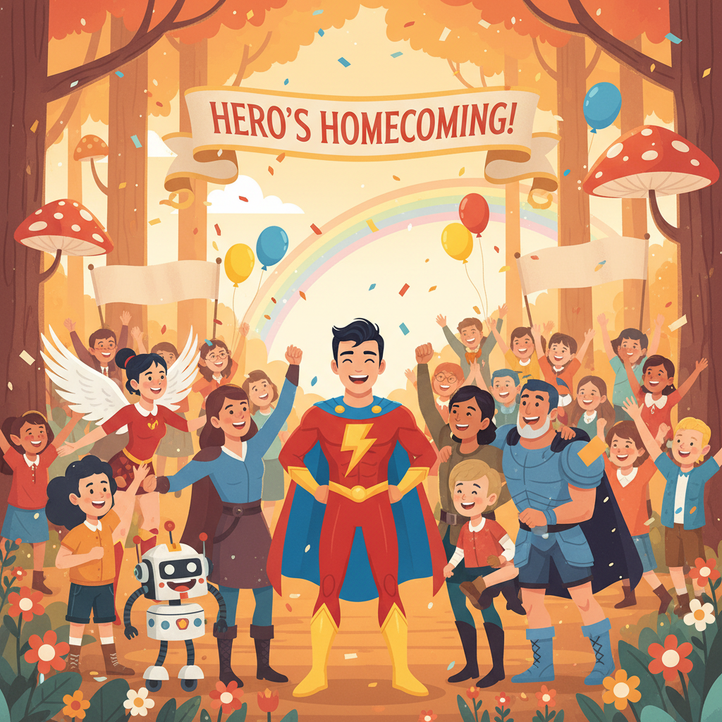 Al regresar a casa, Valentino no podía dejar de sonreír. La aventura en el Bosque Encantado le había