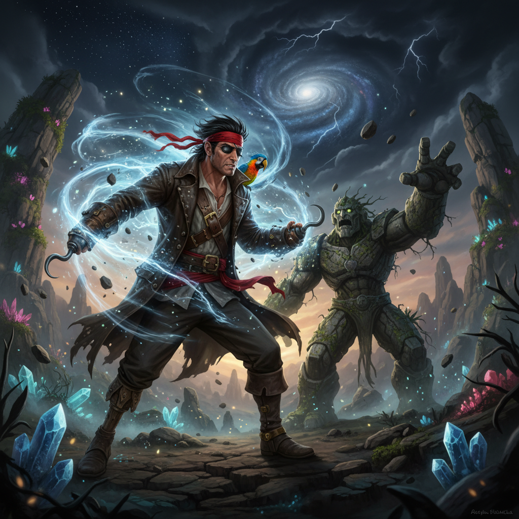 Tras semanas de navegación, el "Estrella Fugaz" avistó la mítica Isla Susurrante. Una densa niebla l