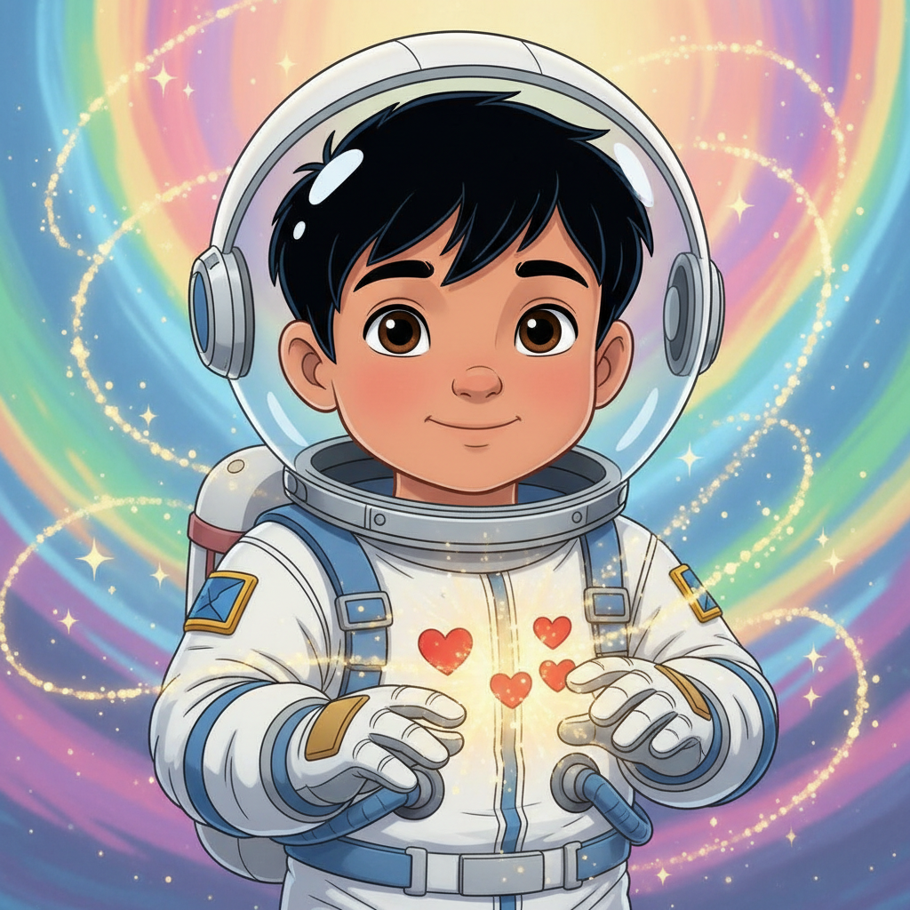 En un rincón del universo donde las galaxias brillaban con colores nunca antes vistos, vivía Tomas,