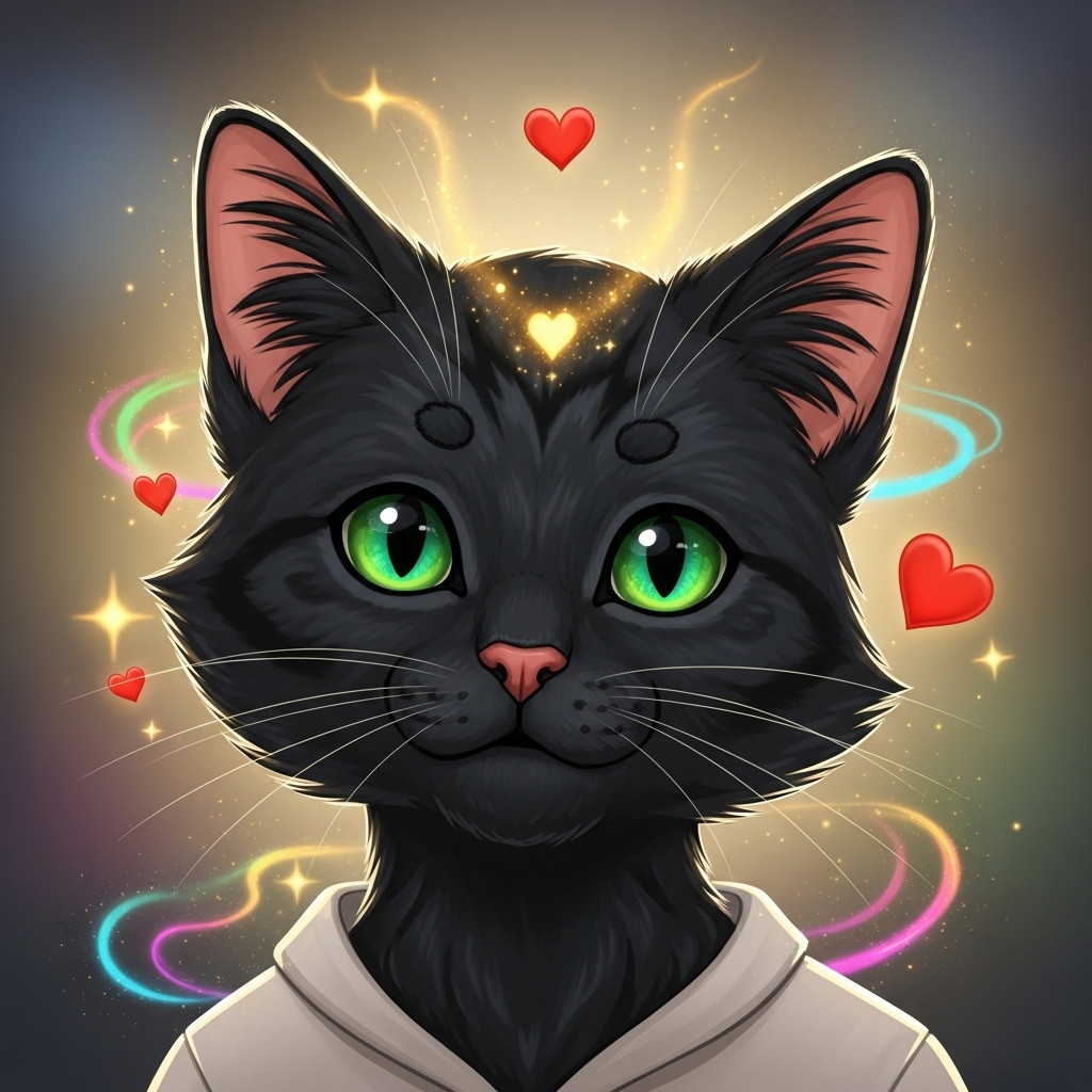 Enzo era un gatito negro como la noche más profunda, con ojos verdes que brillaban como esmeraldas e