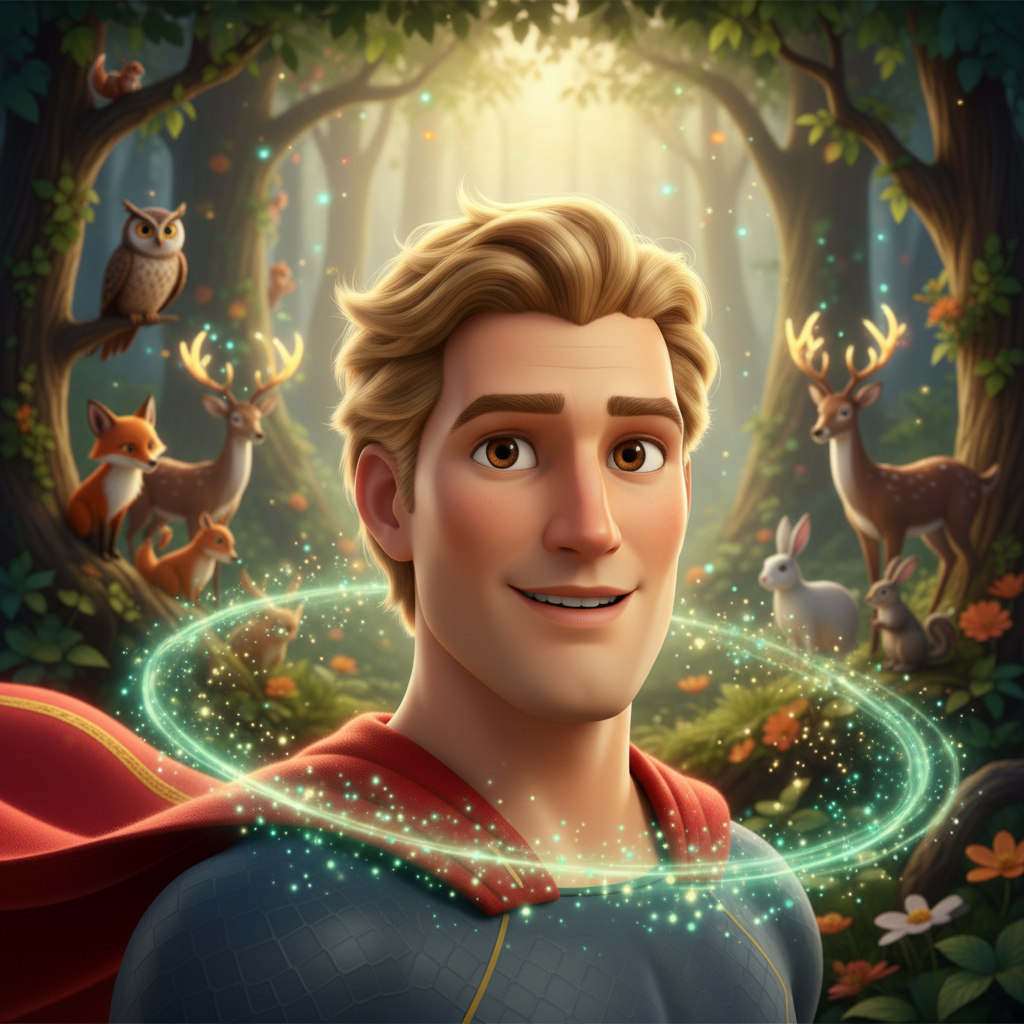 En un pequeño pueblo rodeado de verdes colinas vivía Xoel, un niño con una melena de oro brillante y