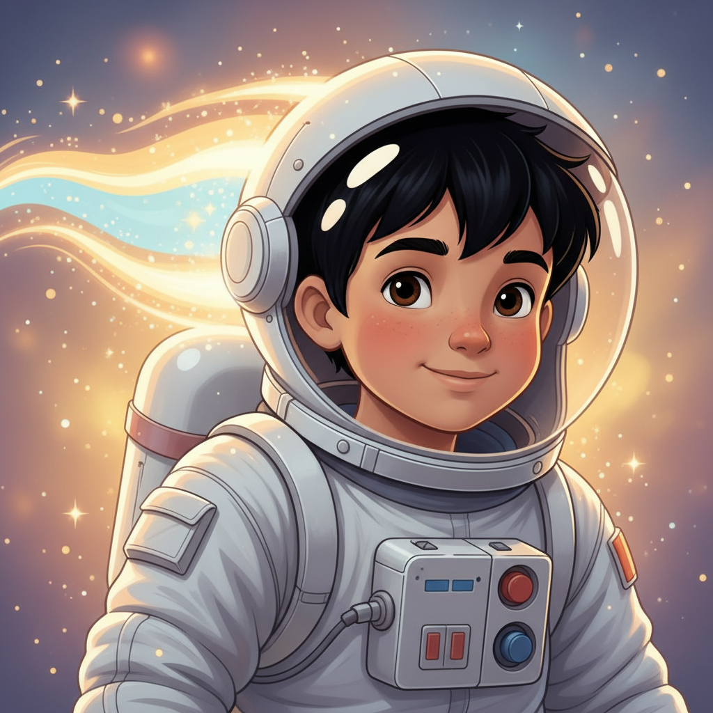 Mateo era un niño con un secreto asombroso. Aunque todos lo veían como un simpático astronauta con c