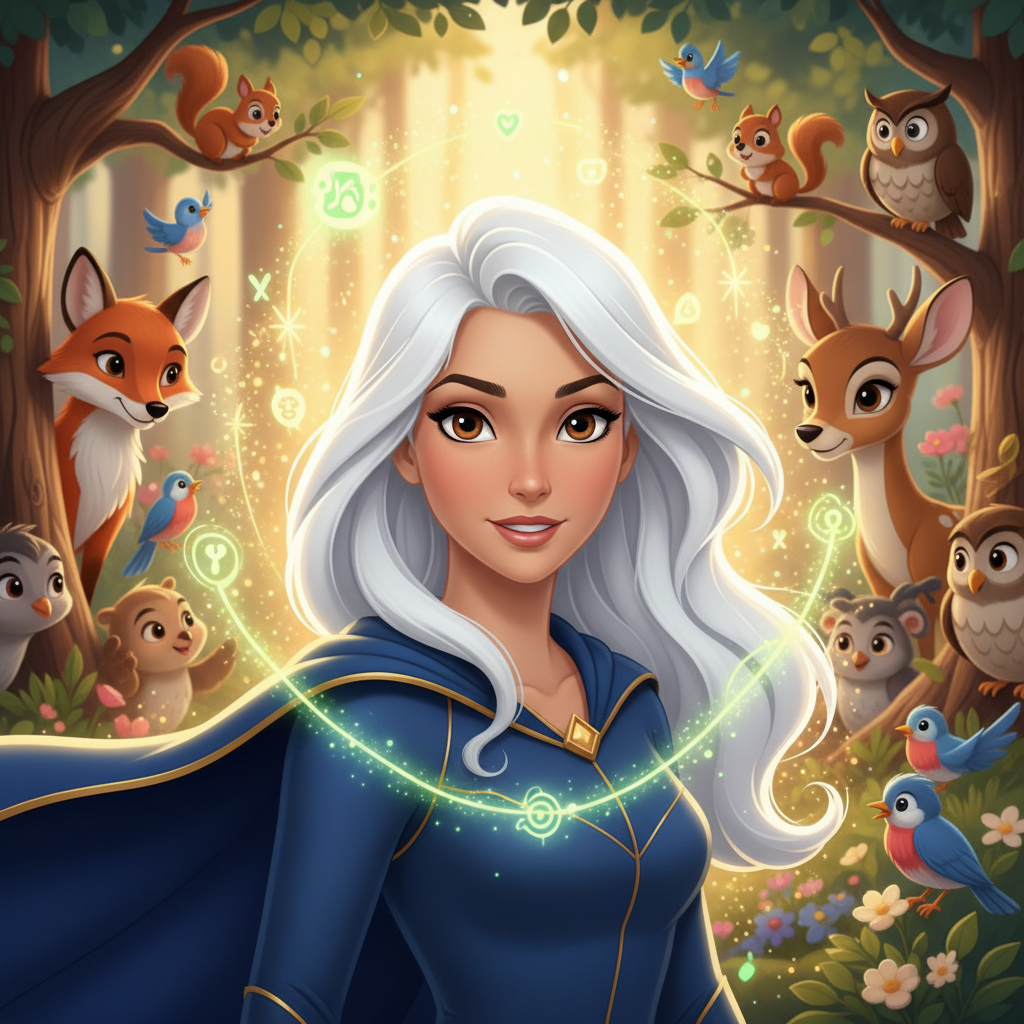 En el corazón de un valle escondido, vivía Luna, una joven con un secreto extraordinario. Su cabello