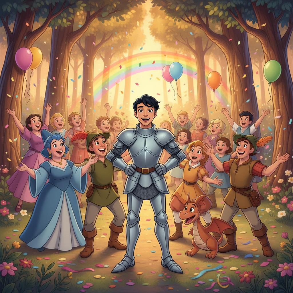 Con la velocidad del relámpago, Sir Valtor se adentró en el Bosque Susurrante. Esquivó ramas que se 