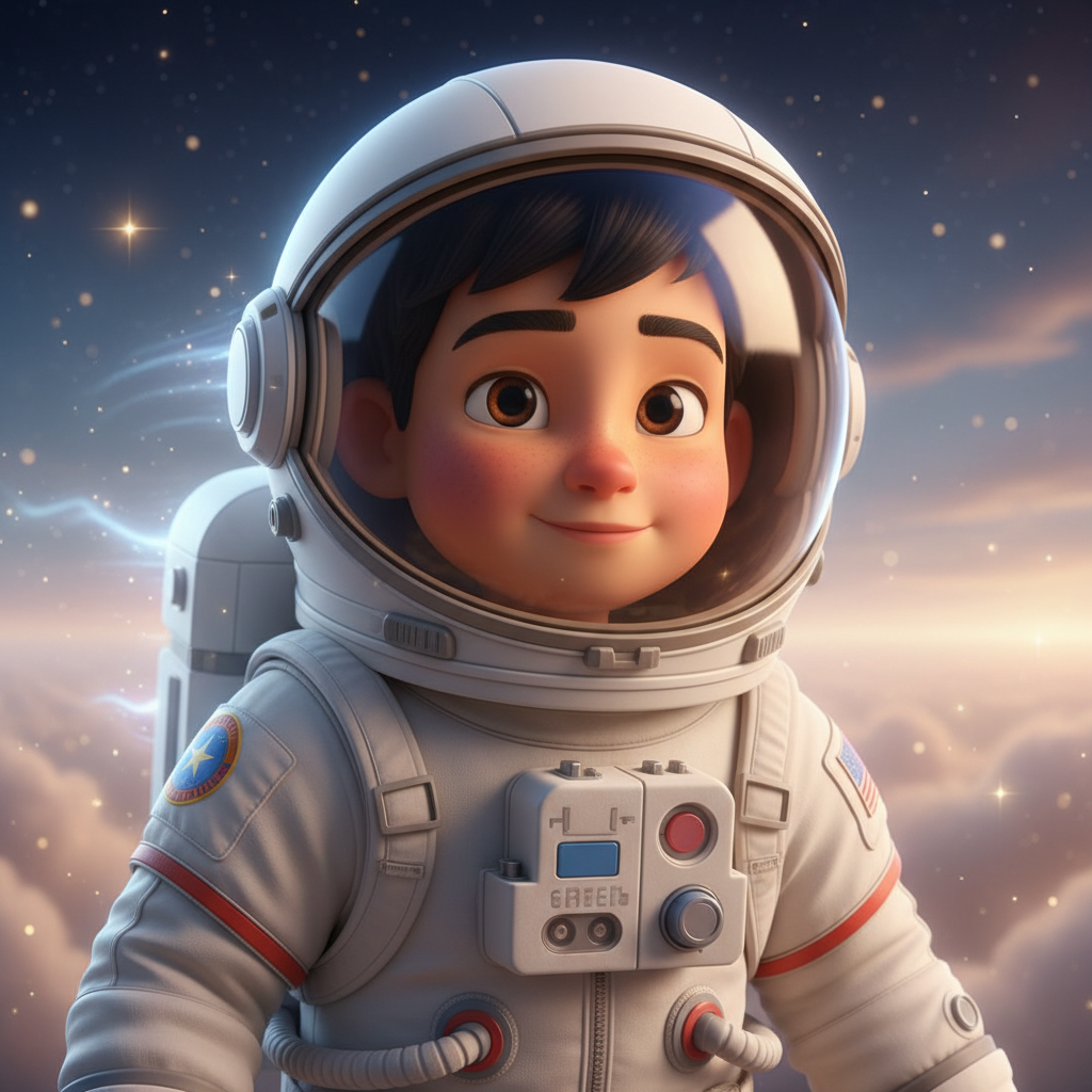 Había una vez un joven astronauta llamado Adrian. No era un astronauta cualquiera, ¡Adrian tenía sup