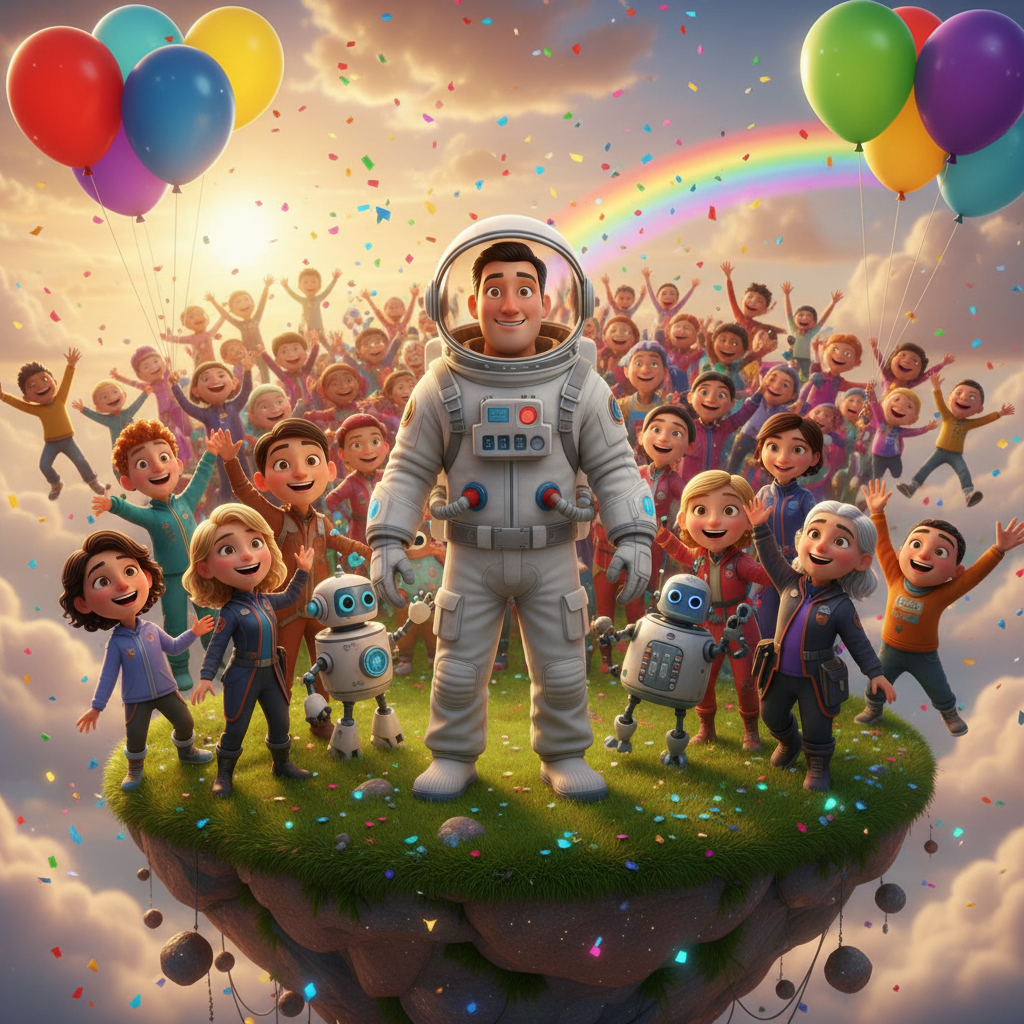 La energía combinada de las voces de los habitantes, amplificada por el poder de Sir Thokar, creó un