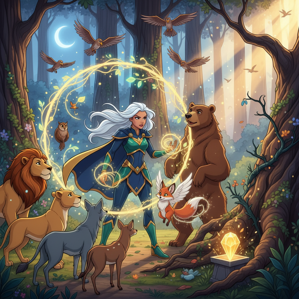 Luna llegó a la cascada cantarina, un lugar donde el agua caía con una melodía suave. Detrás de la c