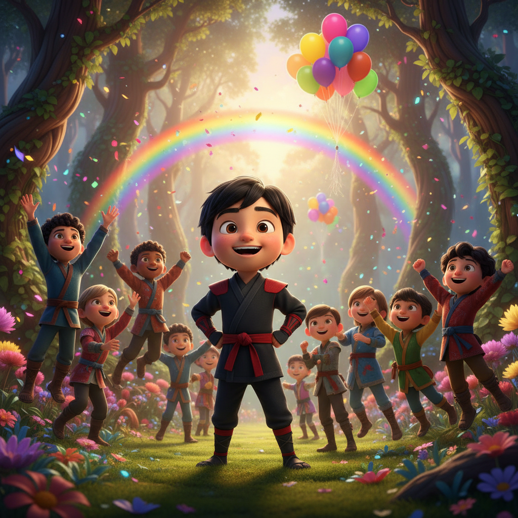 Después del incidente del árbol, la vida en el pueblo cambió para mejor. Los niños jugaban juntos co