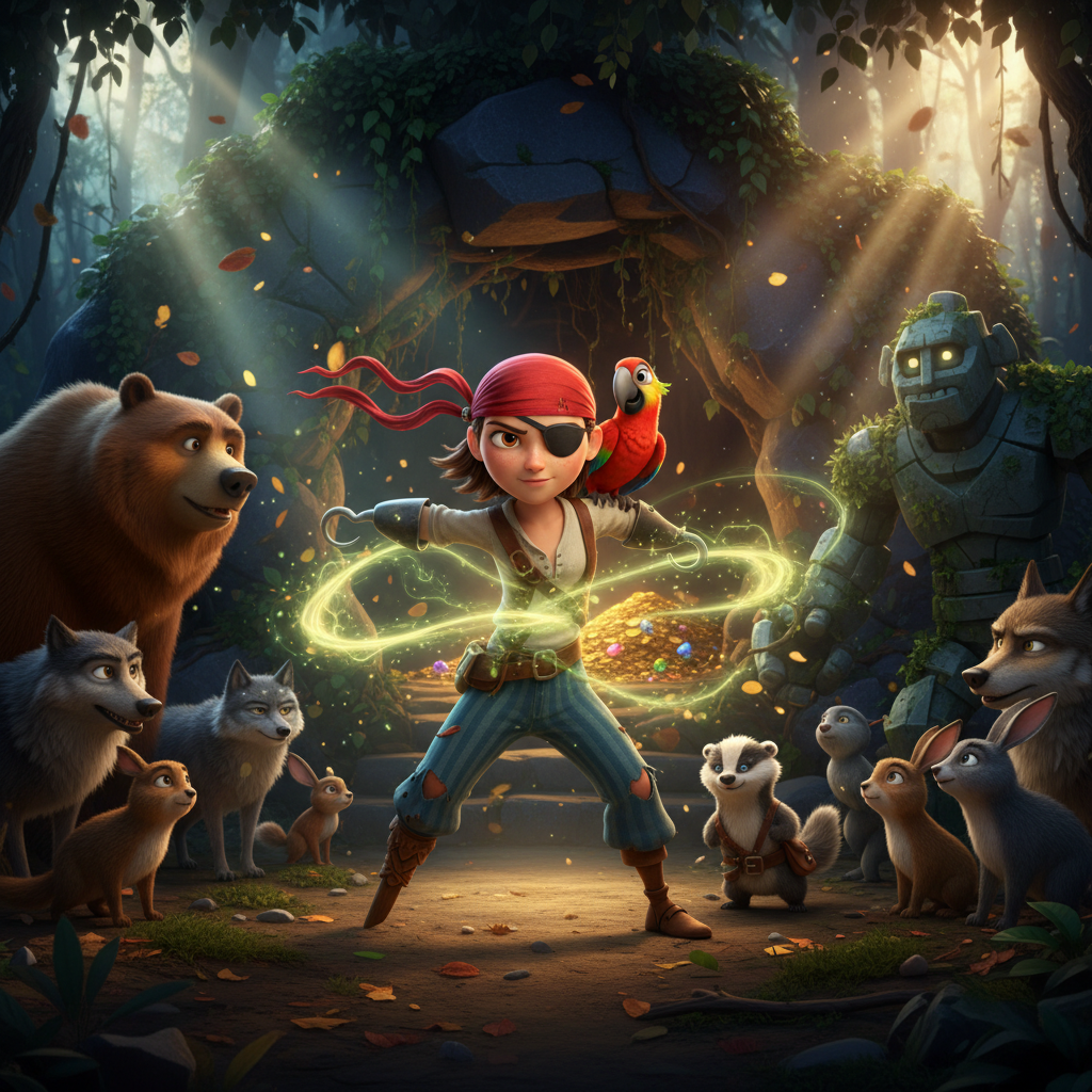 Bajo la guía de las tortugas, Mary y su tripulación se sumergieron en las profundidades del océano. 