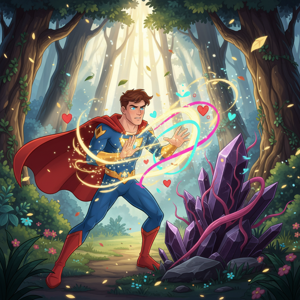 En el centro del claro, encontró la causa de la desolación: una hermosa flor, una vez vibrante y lle