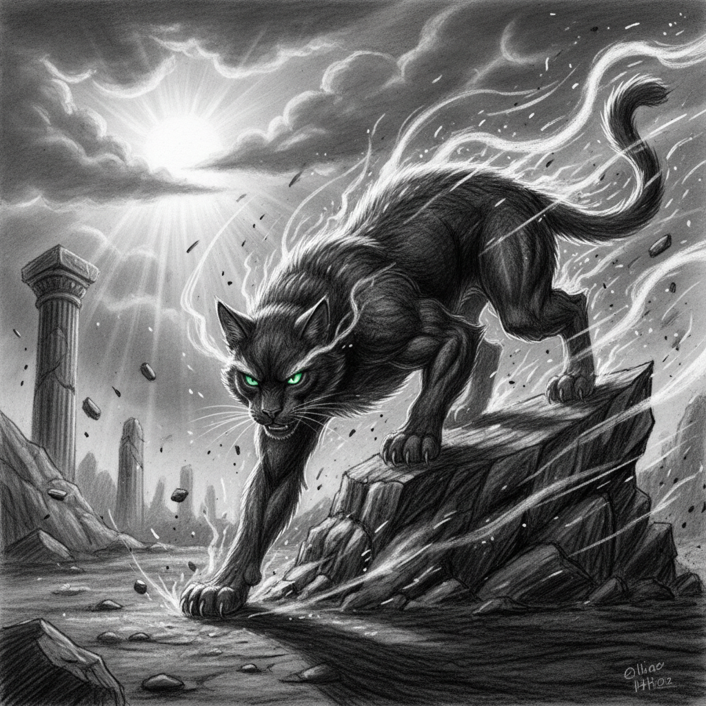 Al llegar al roble, Gato descubrió a una familia de ardillas ocupadas. Estaban intentando, con mucho