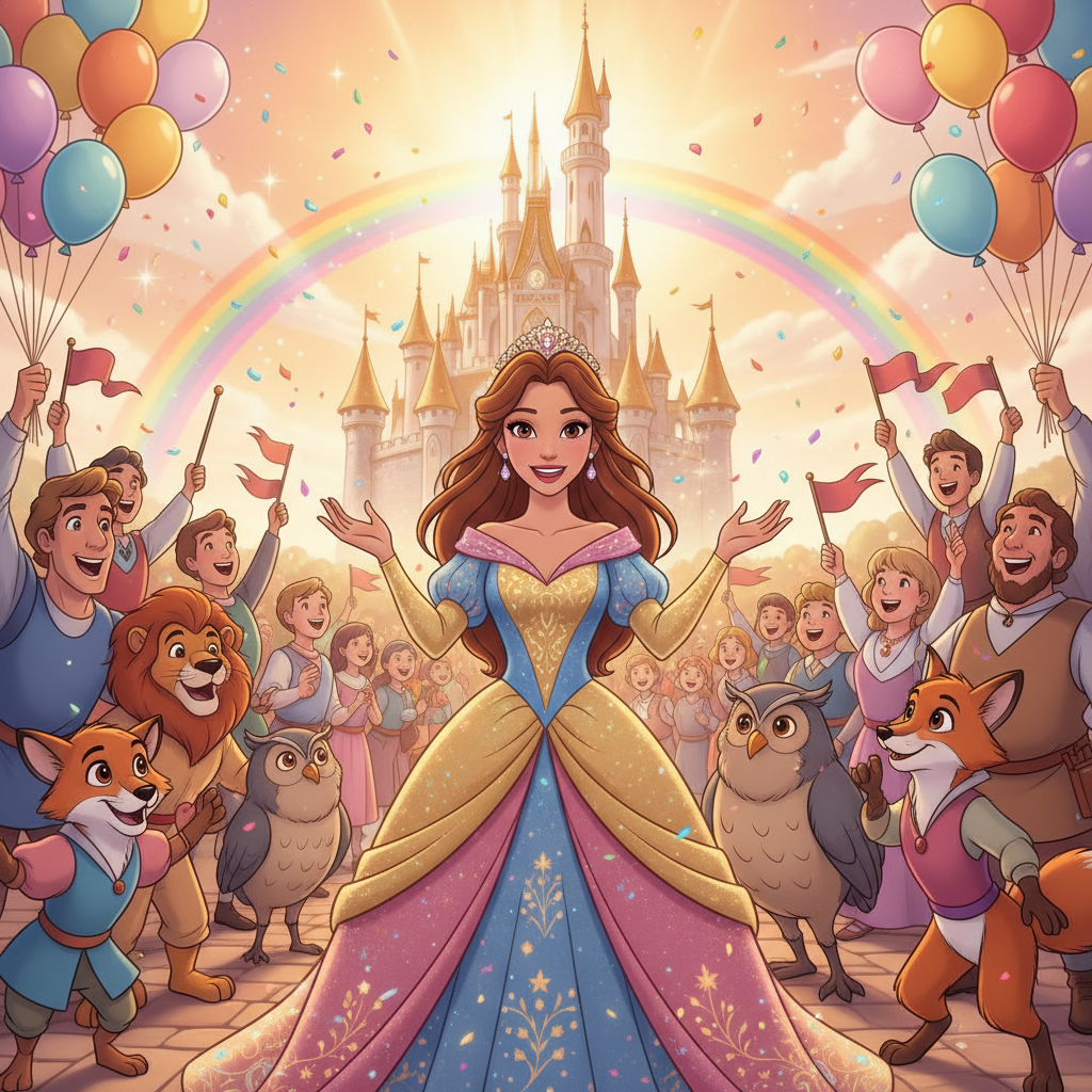 El rey y la reina, al enterarse de la valiente acción de Lulú, viajaron a la aldea para abrazar a su