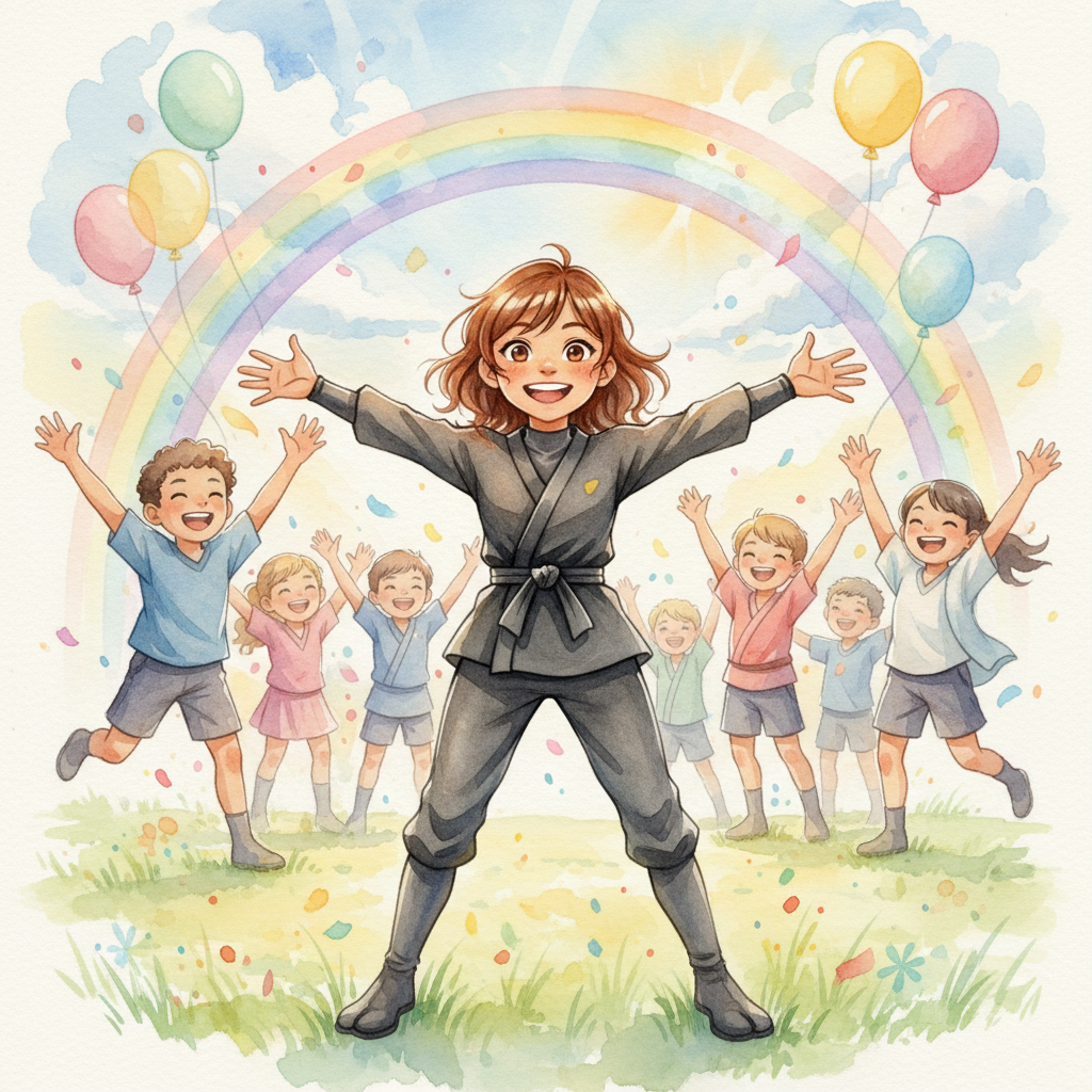 Después de la ardua batalla contra el fuego, Suniva aterrizó suavemente en la plaza del pueblo, cubi