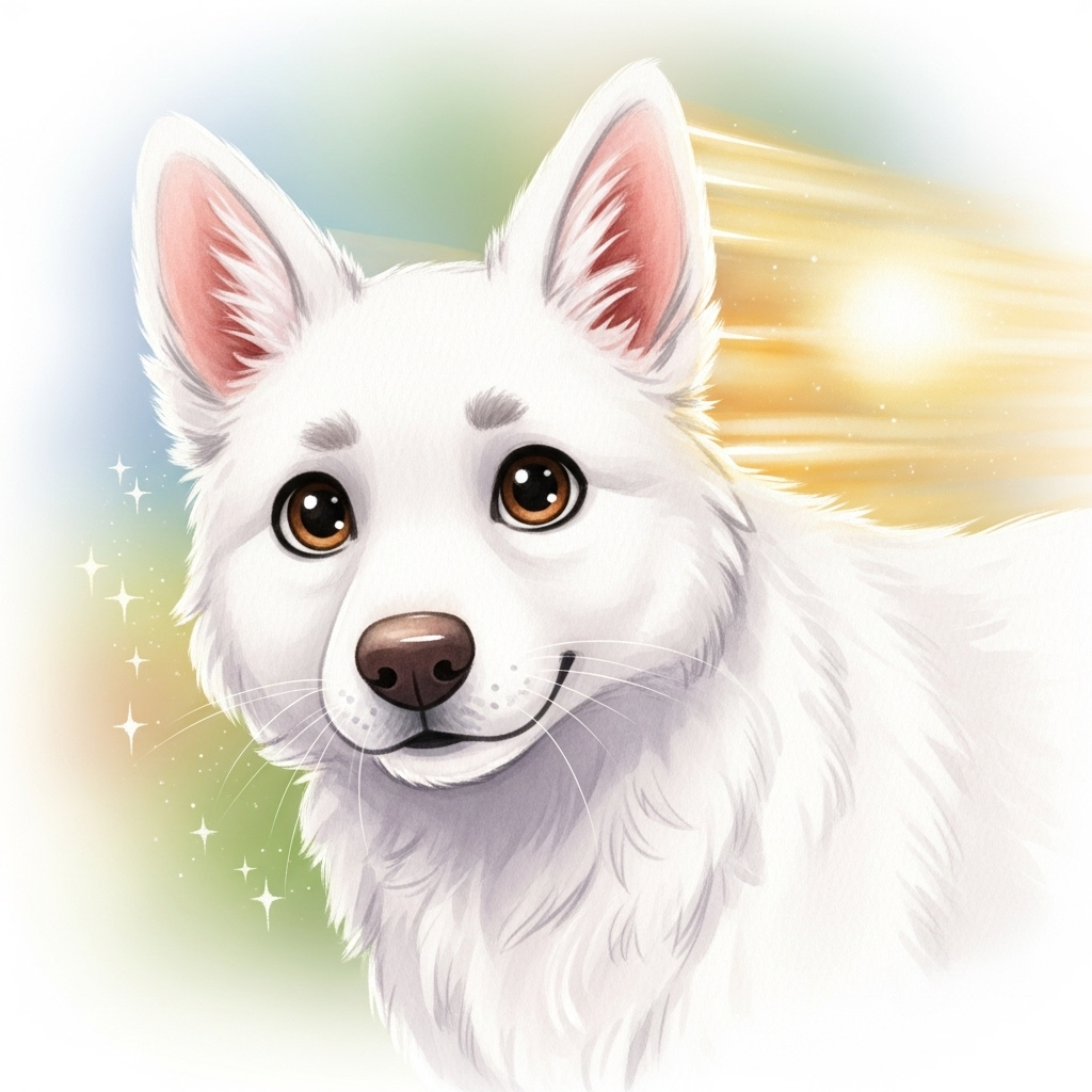 Había una vez un perrito llamado Apollo. Apollo era un cachorro adorable con un pelaje blanco como l