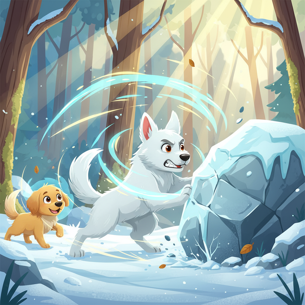 Un día, mientras Enzo exploraba el bosque, escuchó un gran estruendo. ¡Un viejo y enorme árbol se ha