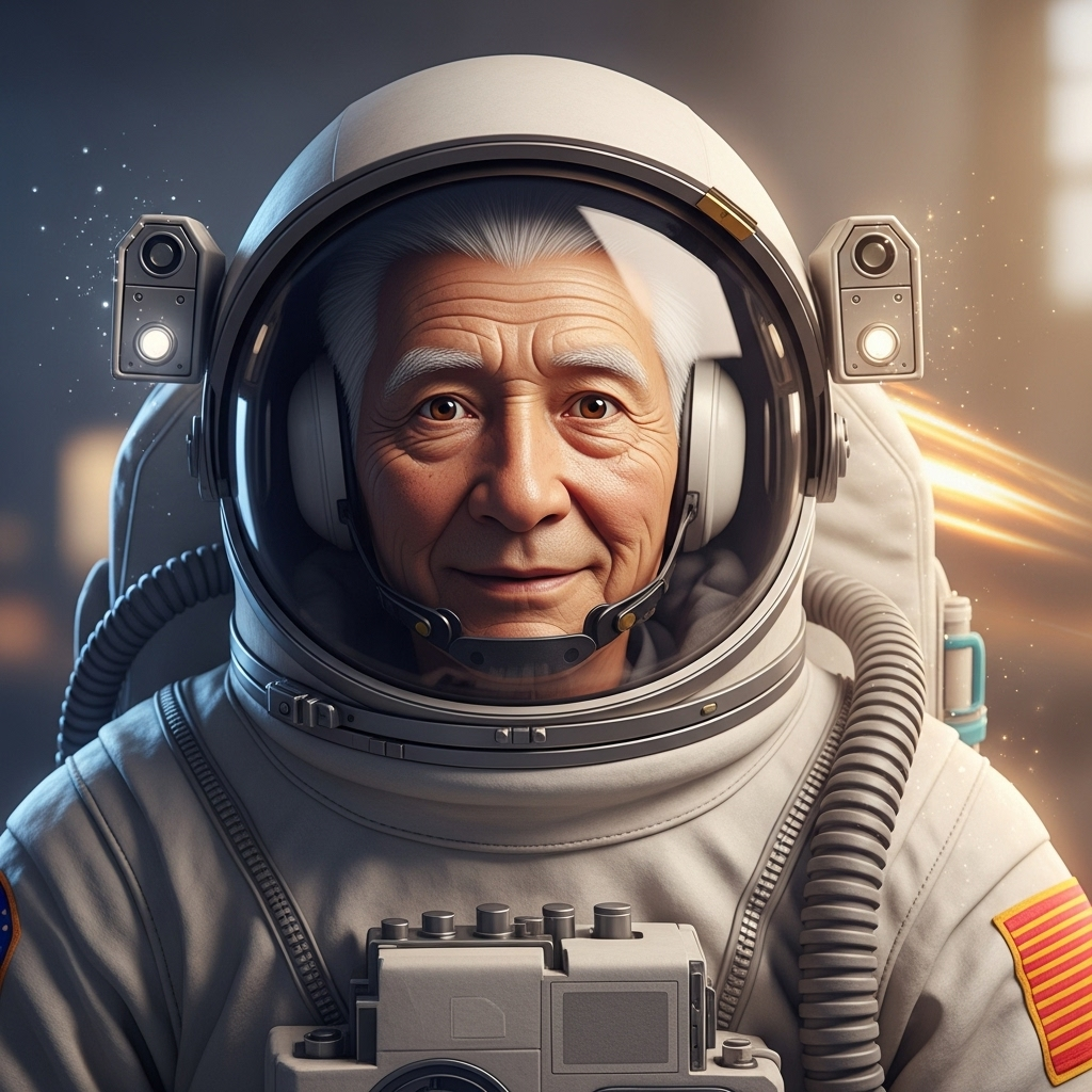 Carlosautos, un astronauta curtido por el tiempo, observaba la Tierra desde la ventana de su nave es