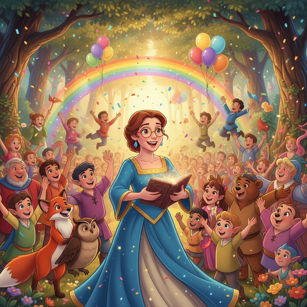 Con la guía del señor Búho, Aura habló con los animales del bosque. Las ardillas, ágiles exploradora