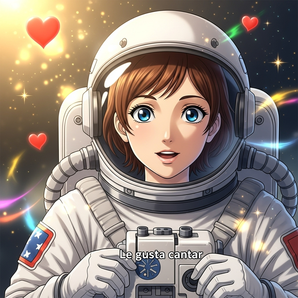 Juliana, la intrépida astronauta, ajustó su casco reluciente. Su cabello castaño, recogido cuidadosa