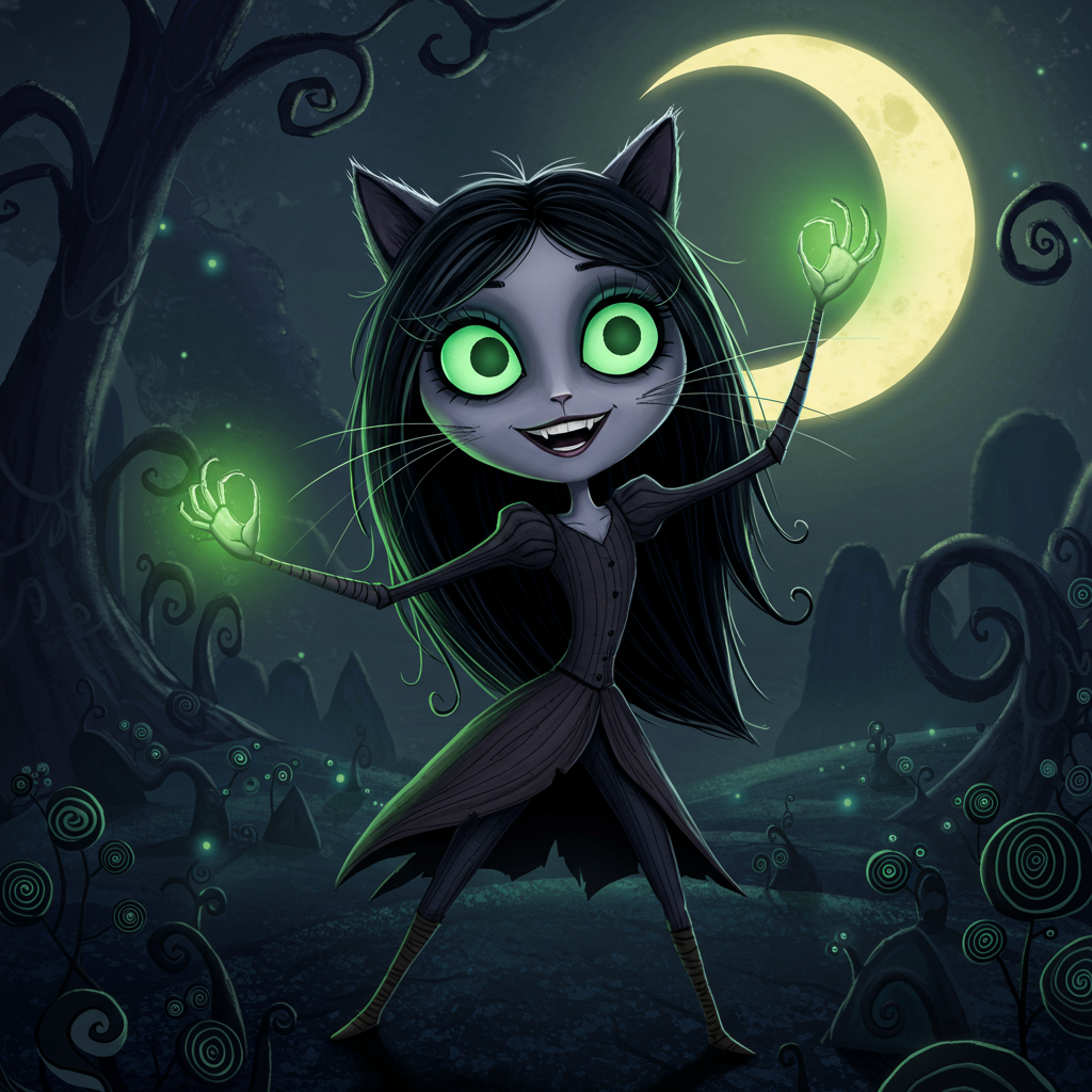 Luna era una gatita muy especial con pelo negro como la noche y ojos verdes como esmeraldas. Vivía e