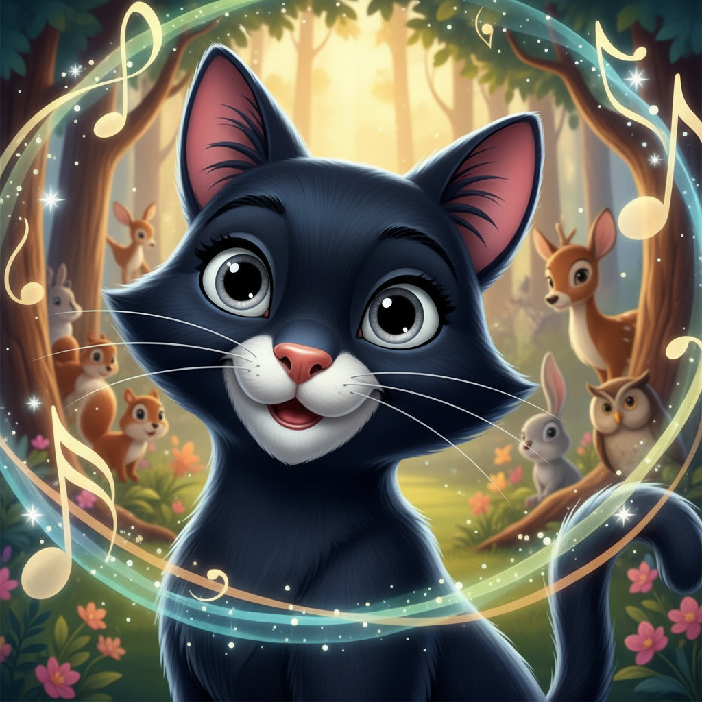 En una casita acogedora al borde de un bosque frondoso vivía Lalo, una gatita de pelaje tan negro co