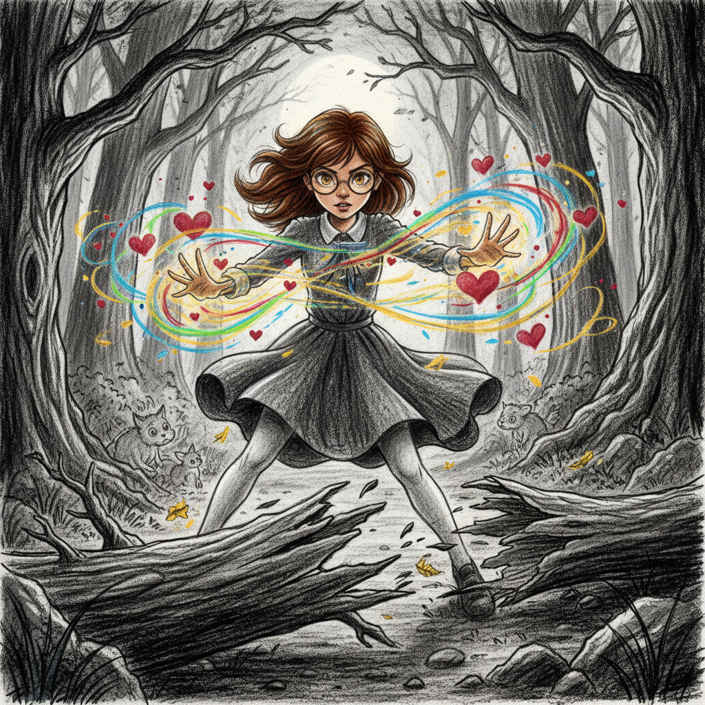 Un día, mientras exploraba el bosque cercano, Paola escuchó un débil lamento. Siguiendo el sonido, e