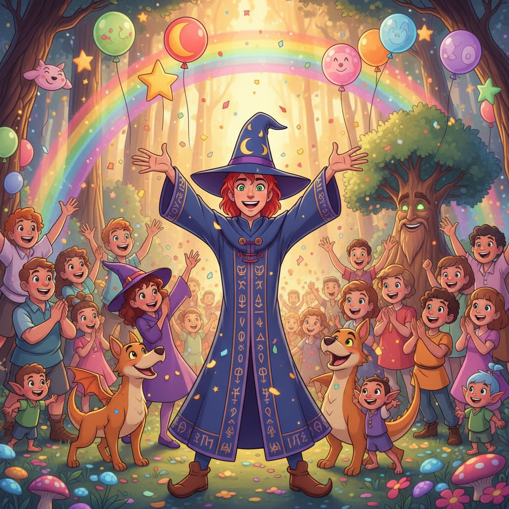 En el instante en que la pluma tocó el árbol, una chispa de luz dorada emanó de la corteza, extendié