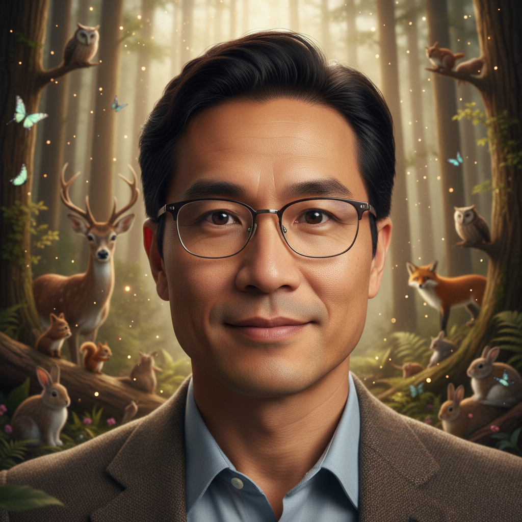 Daniel era un profesor de biología en la escuela del pueblo. Tenía el pelo negro como la noche, unos