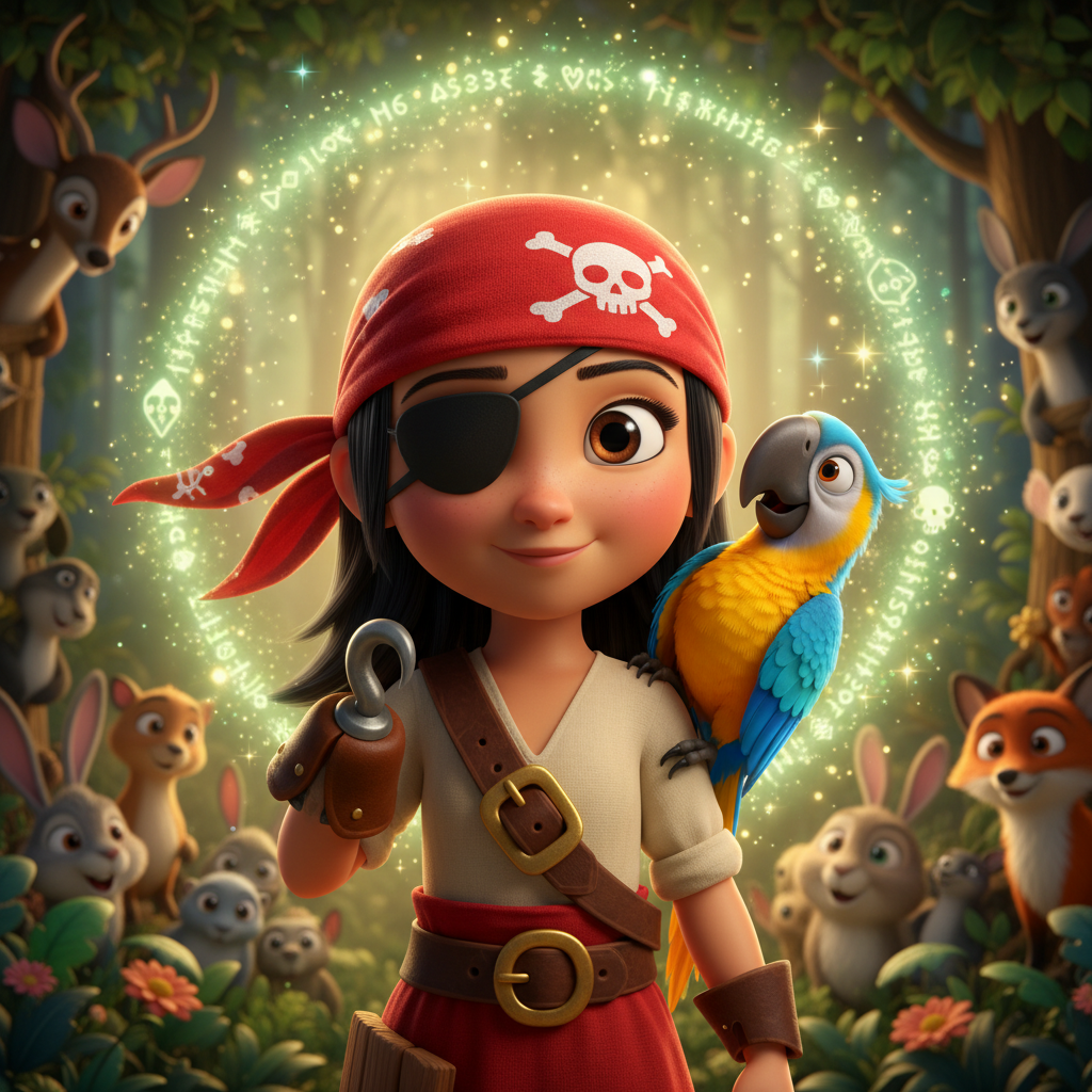 Natalia era una pirata muy especial, aunque no lo pareciera a simple vista. Con su cabello negro aza