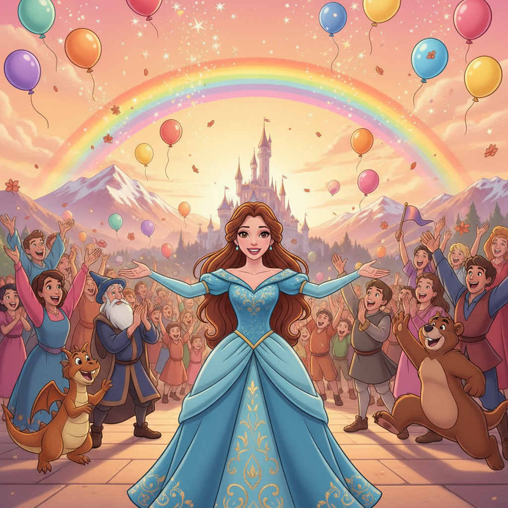 Sin dudarlo, la Princesa Est decidió ir a hablar con el gigante. Armó una pequeña cesta con frutas d