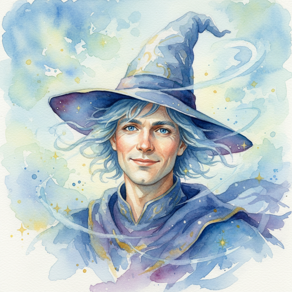 En un reino bañado por la luz de dos soles, vivía Teca, un mago de cabello tan celeste como el cielo