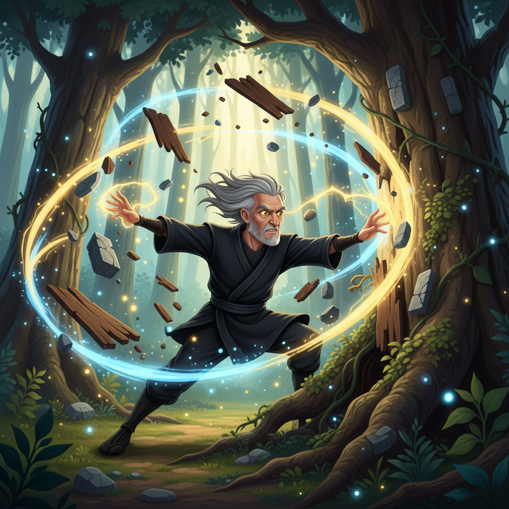 Al llegar a la aldea, Martín observó la desorganización con calma. Los niños lloraban asustados, y l