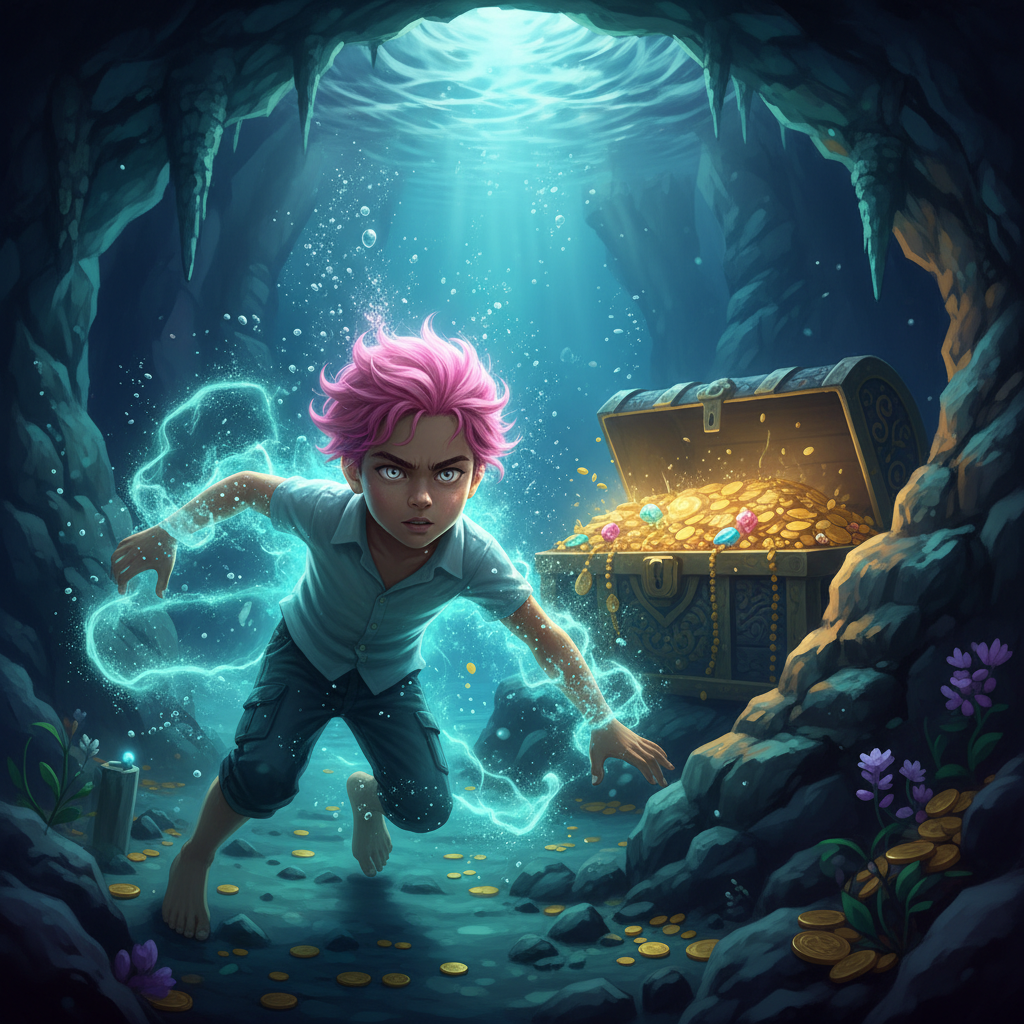 A medida que se adentraba en el lago, el mundo submarino se desplegaba ante sus ojos como un tapiz d