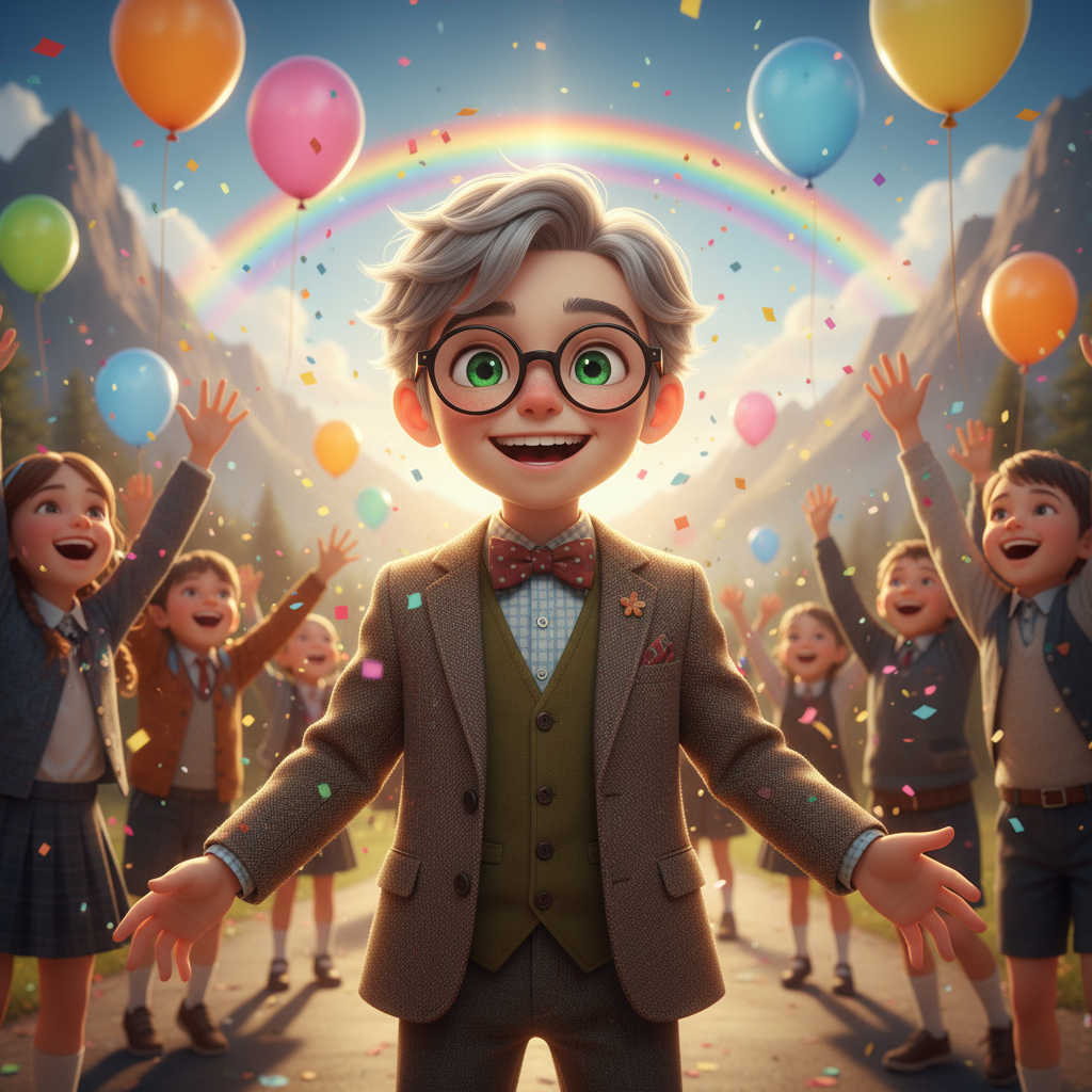 Llegó el momento de anunciar al ganador. La profesora reunió a todos los niños y, señalando el mural