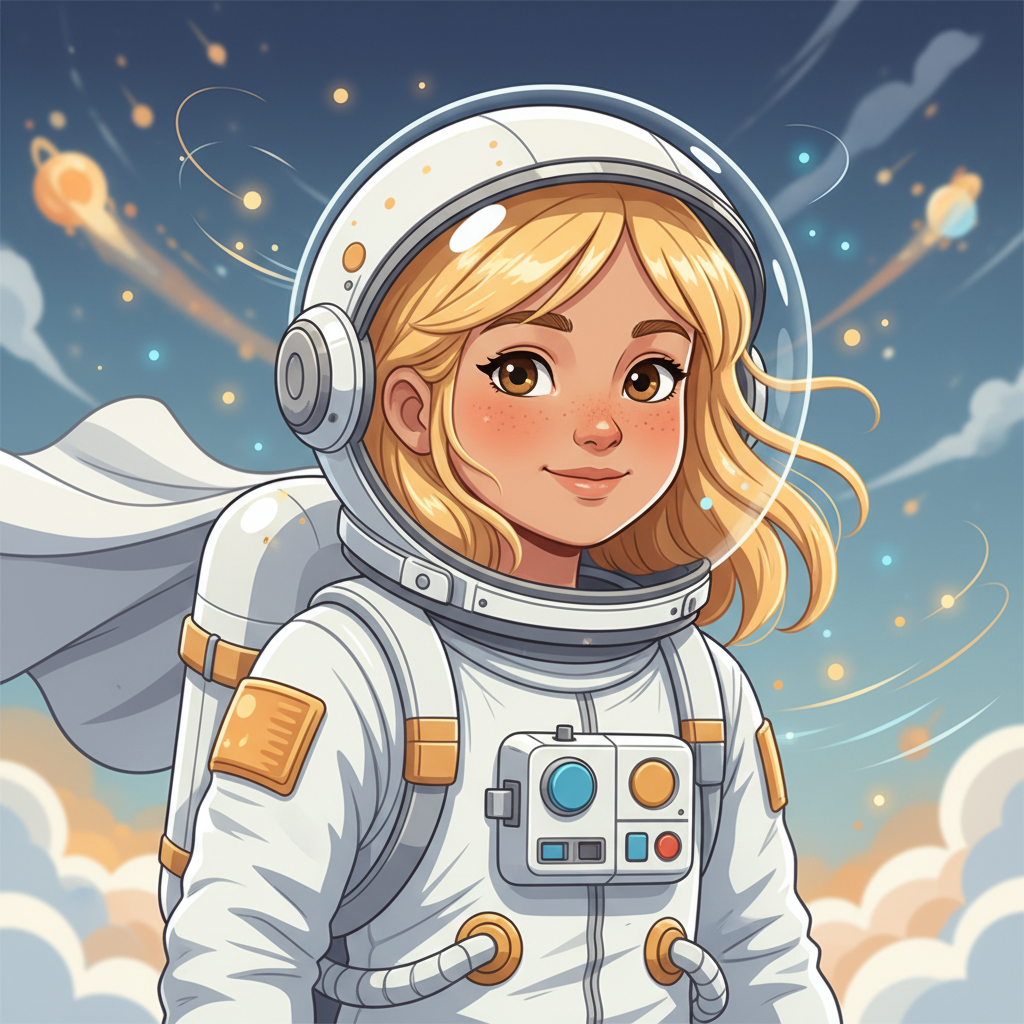 Sofía era una niña brillante con una imaginación que viajaba más allá de las estrellas. Tenía el cab