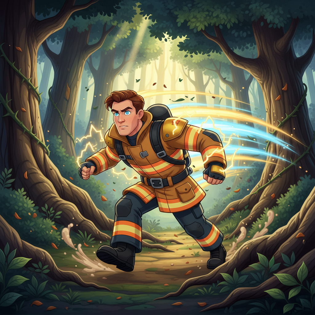 Mientras Axel ayudaba a los últimos animales a encontrar refugio, se dio cuenta de que el fuego habí