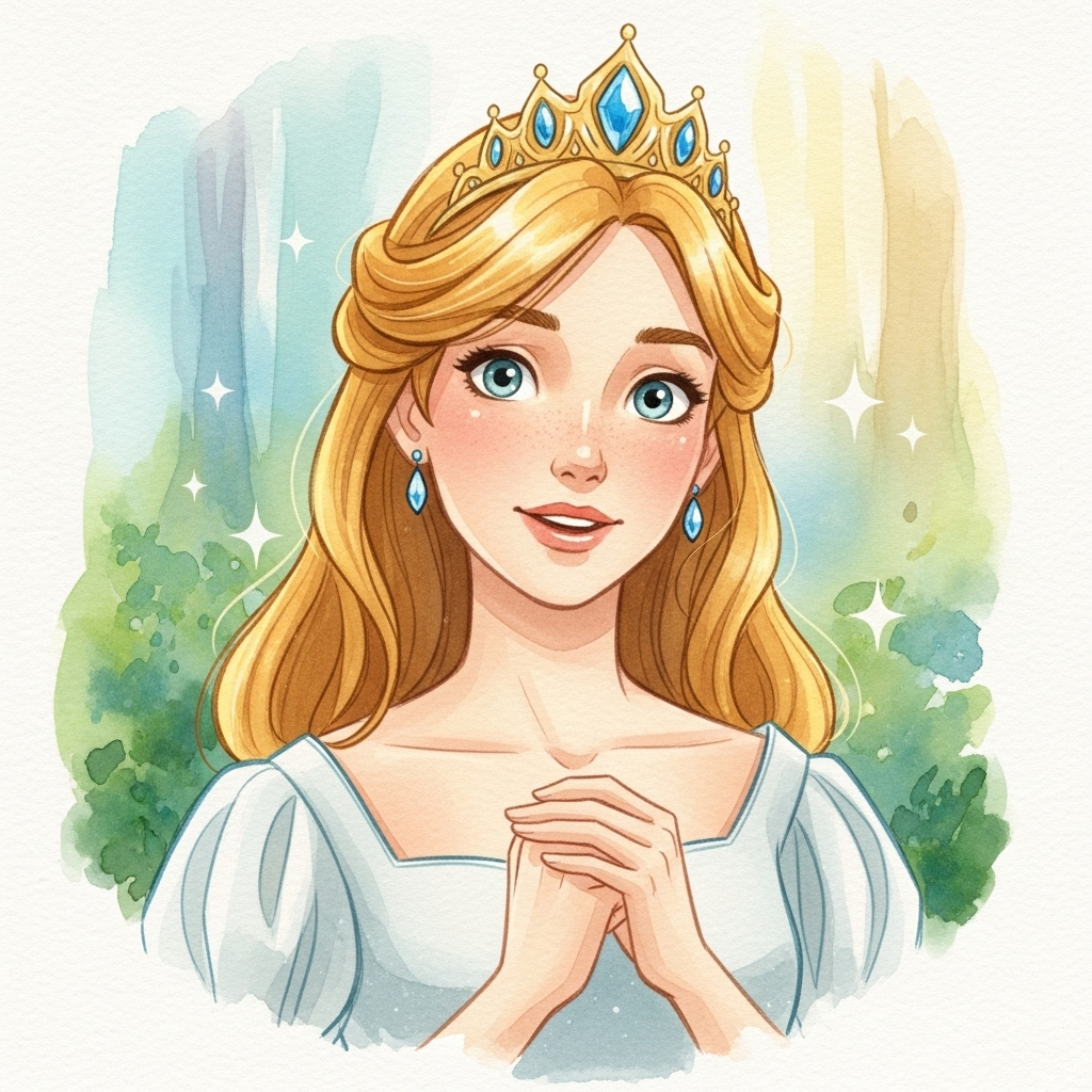 En un reino bañado por el sol, vivía la princesa Sarita, una niña de cabellos rubios como el trigo m