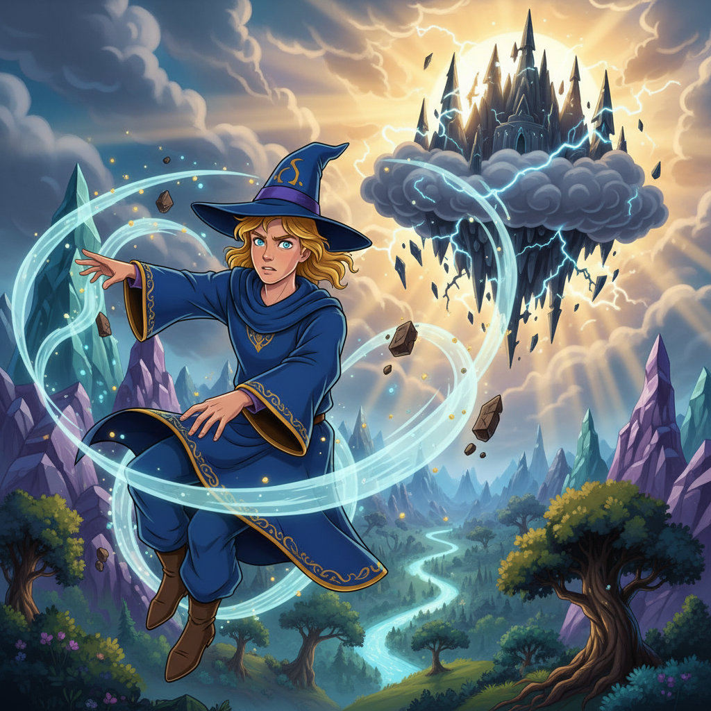 El mago, con sus suaves movimientos, se acercó a la ardilla con ternura. Le habló con voz tranquiliz